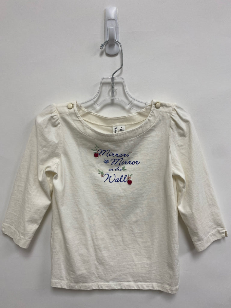 Janie and Jack SIZE 8 White Navy Words Boat Neck Girl&