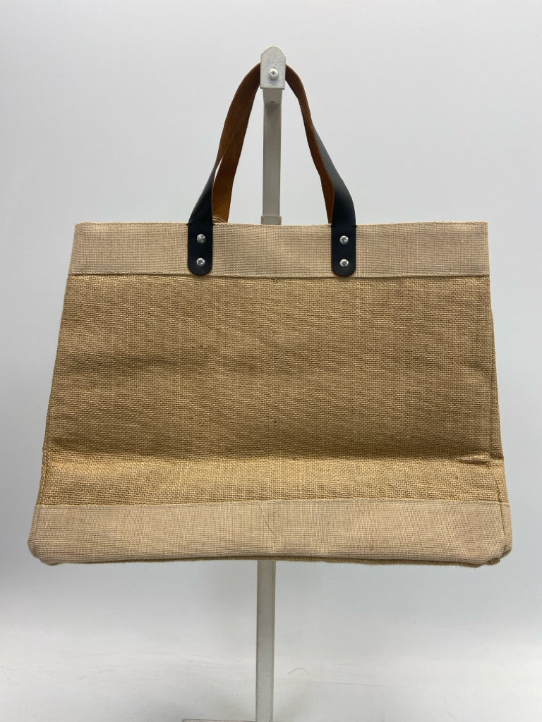 NWT Brown Black Bee(s) Burlap Tote Bag