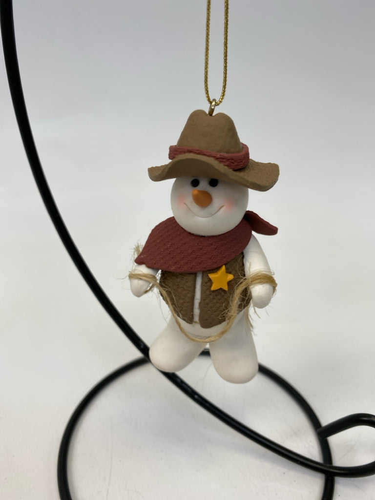 White Brown Snowbabies Ceramic Ornaments