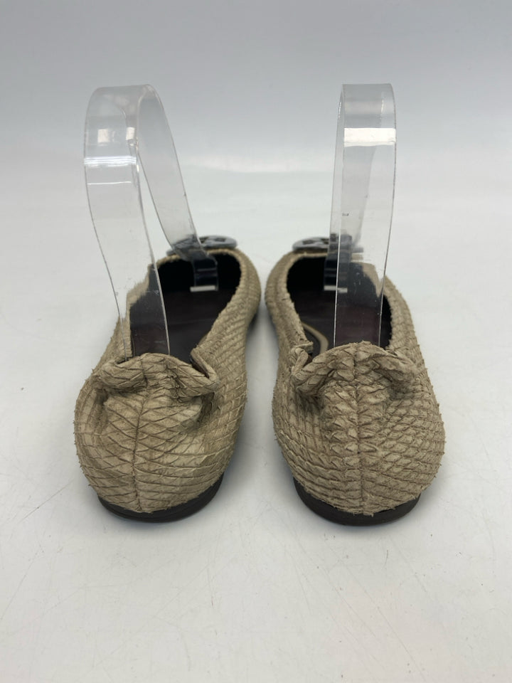 Tory Burch  Size 6.5 Brown Embossed Flats