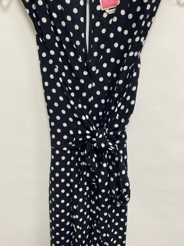 Kate Spade Size 6 Black White Polka Dot Sleeveless Ladies Dress