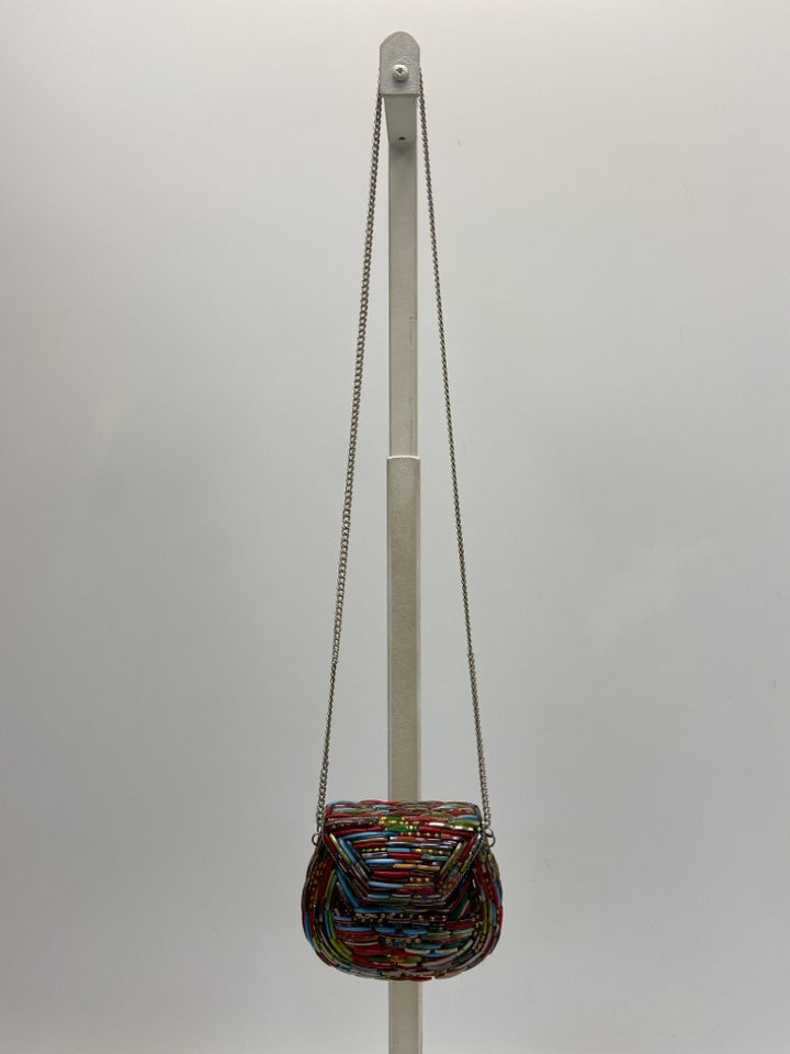 Multi-Color Beaded Glass Handbag