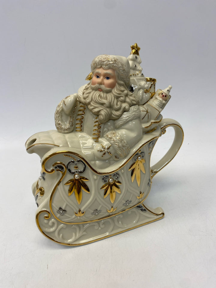 Lenox Cream Silver/Gold Santa Christmas