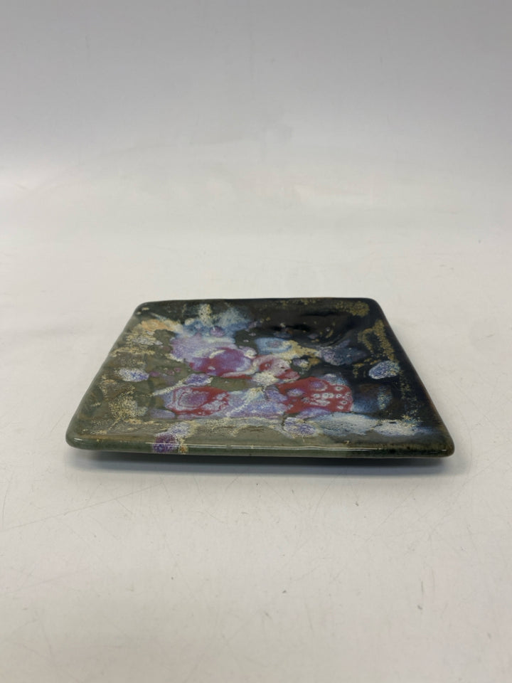 Seagrove Green Multi Color Splatter Pottery
