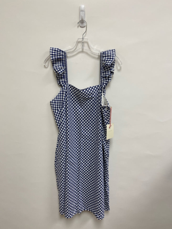 NWT Alex Marie Size 12 White/Navy Checkered Sleeveless Maternity Dress