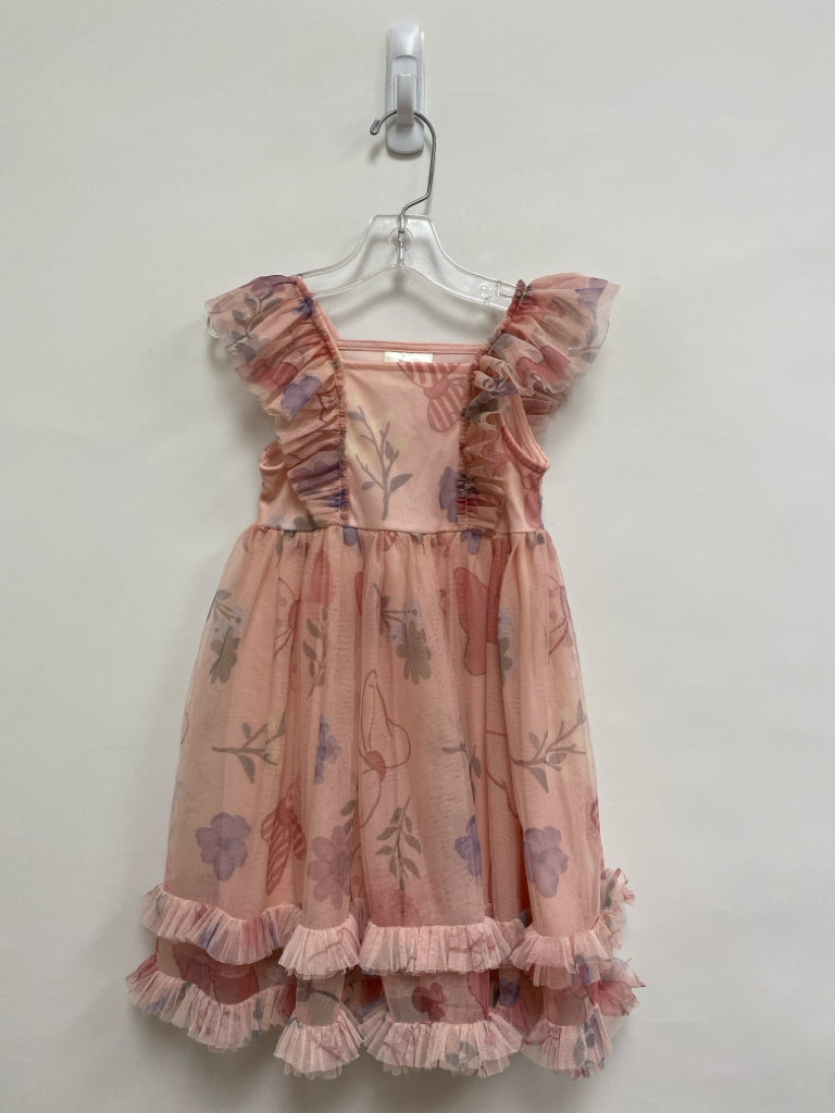 Disney SIZE 4T Pink/Purple Gray/Yellow Ruffles Tulle Girl&