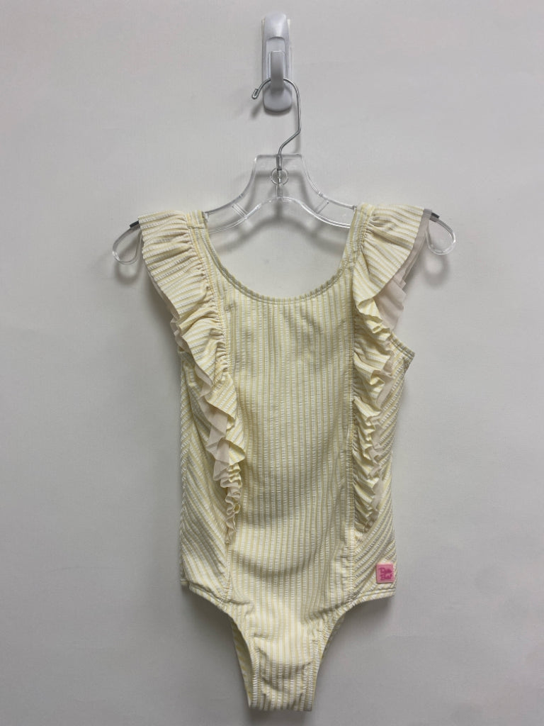 Ruffle Butts SIZE 6 Cream White Stripe Girl&