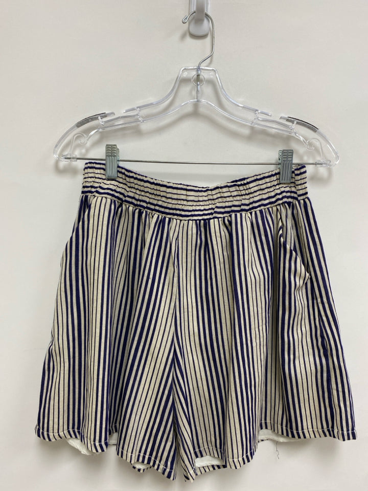 NWT Size S Cream/Navy Stripes Tank Ladies 2pc Shorts