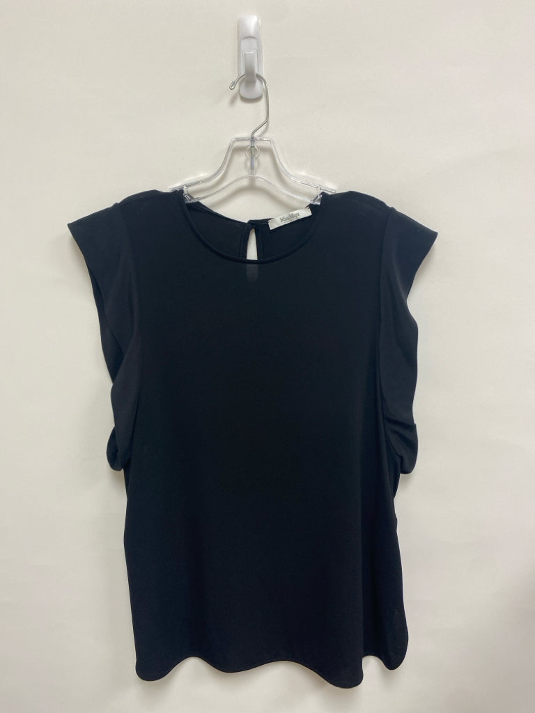 MaxMara Size XL Black Ruffles Sleeveless Ladies Top