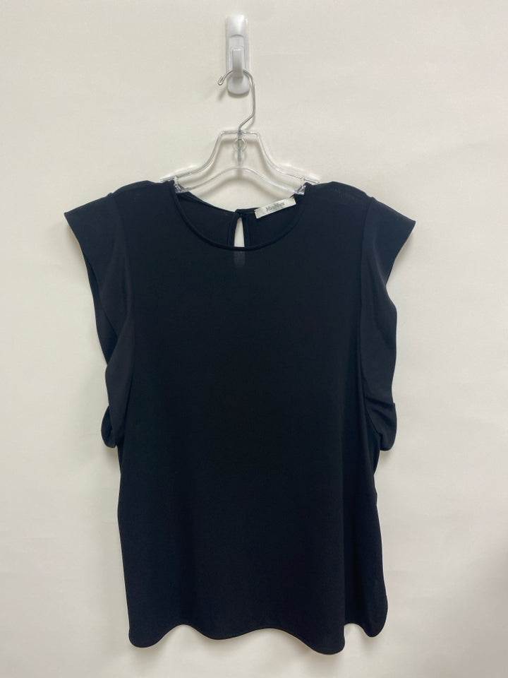 MaxMara Size XL Black Ruffles Sleeveless Ladies Top
