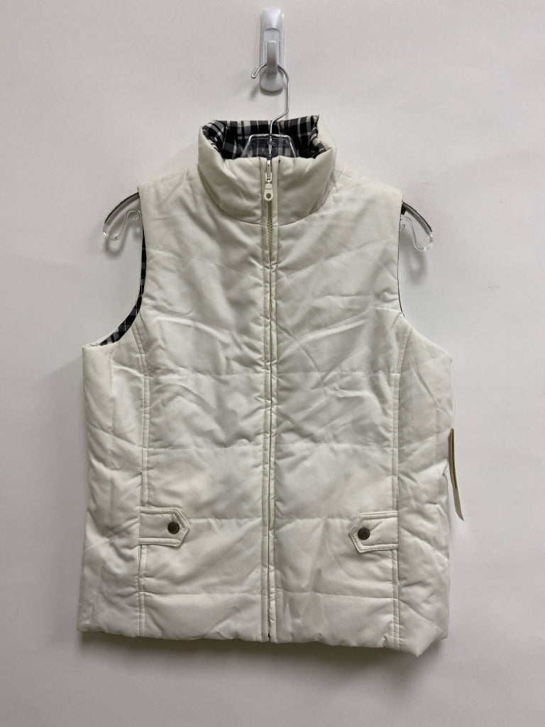 NWT Jones New York Size S Cream Black Reversible Puffer Ladies Vest