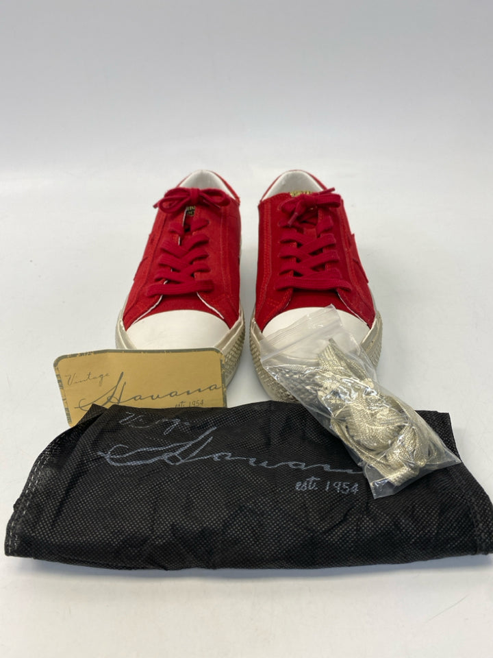 NWOT Vintage Havana  Size 8 Red Lace-up Sneakers