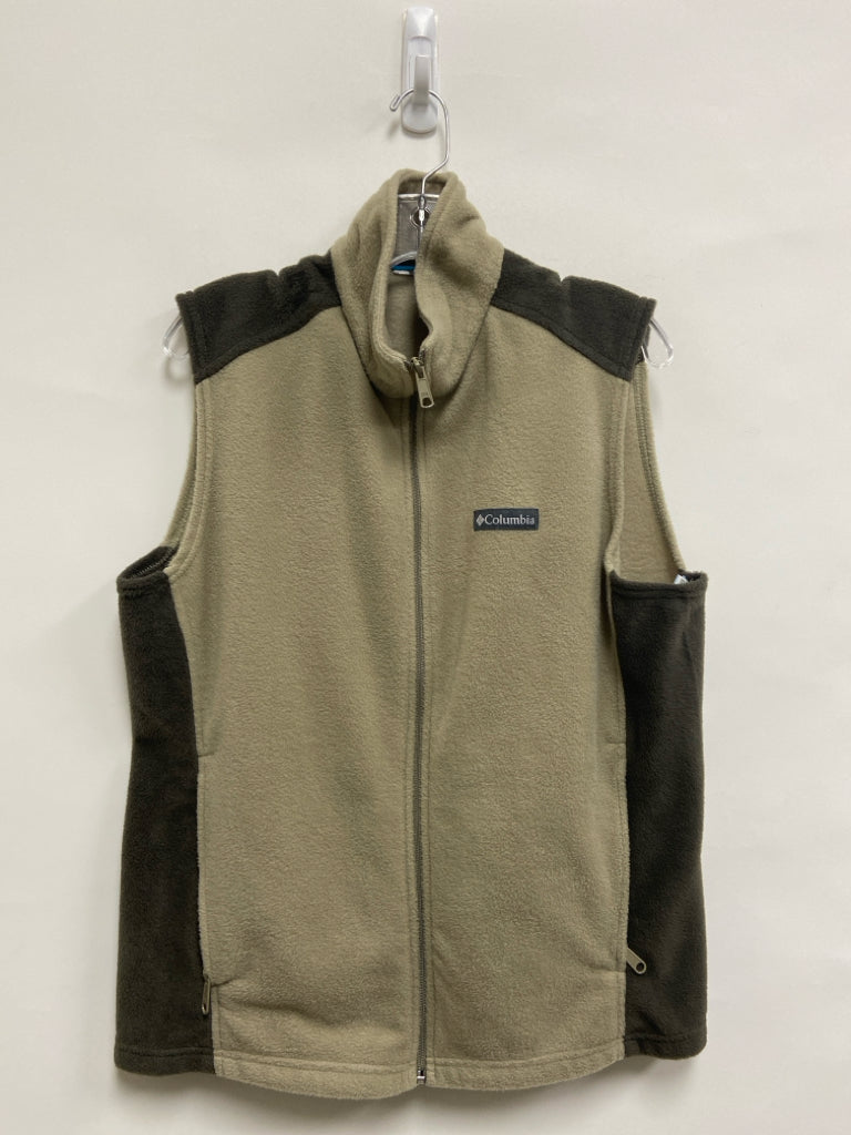 Columbia Size L Beige Taupe Zip Down Fleece Men&