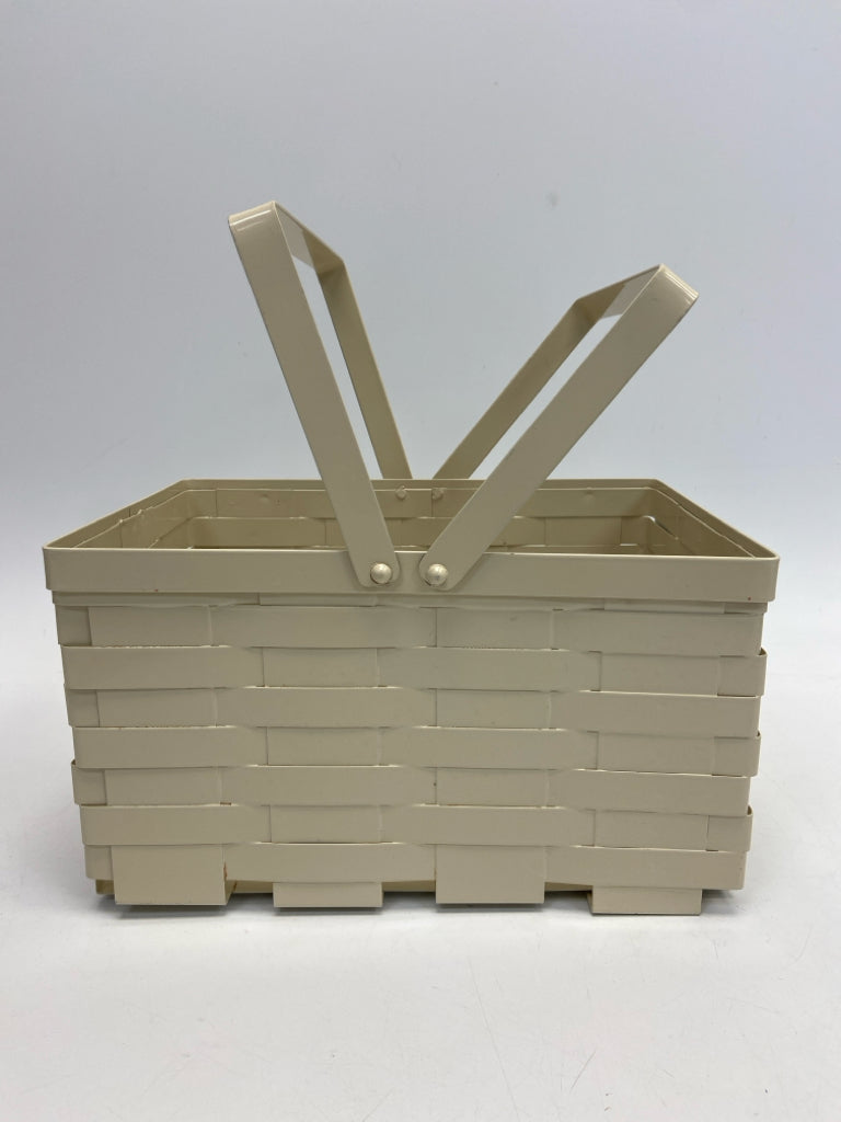 Cream Woven Metal Basket