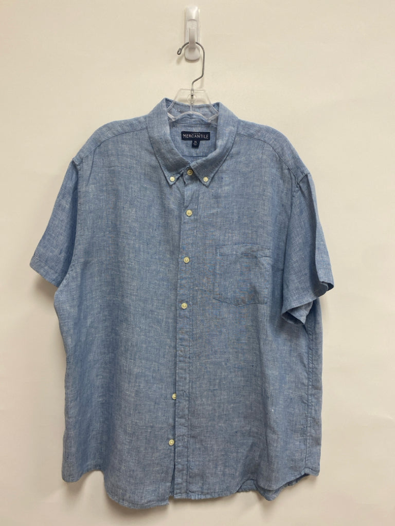 J Crew Size XL Blue Button Up Linen Men&