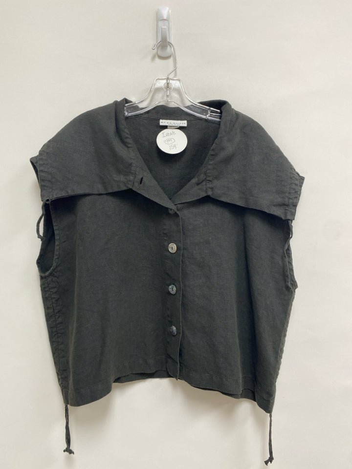 NWT Bryn Walker Size M Charcoal Linen Ladies Vest