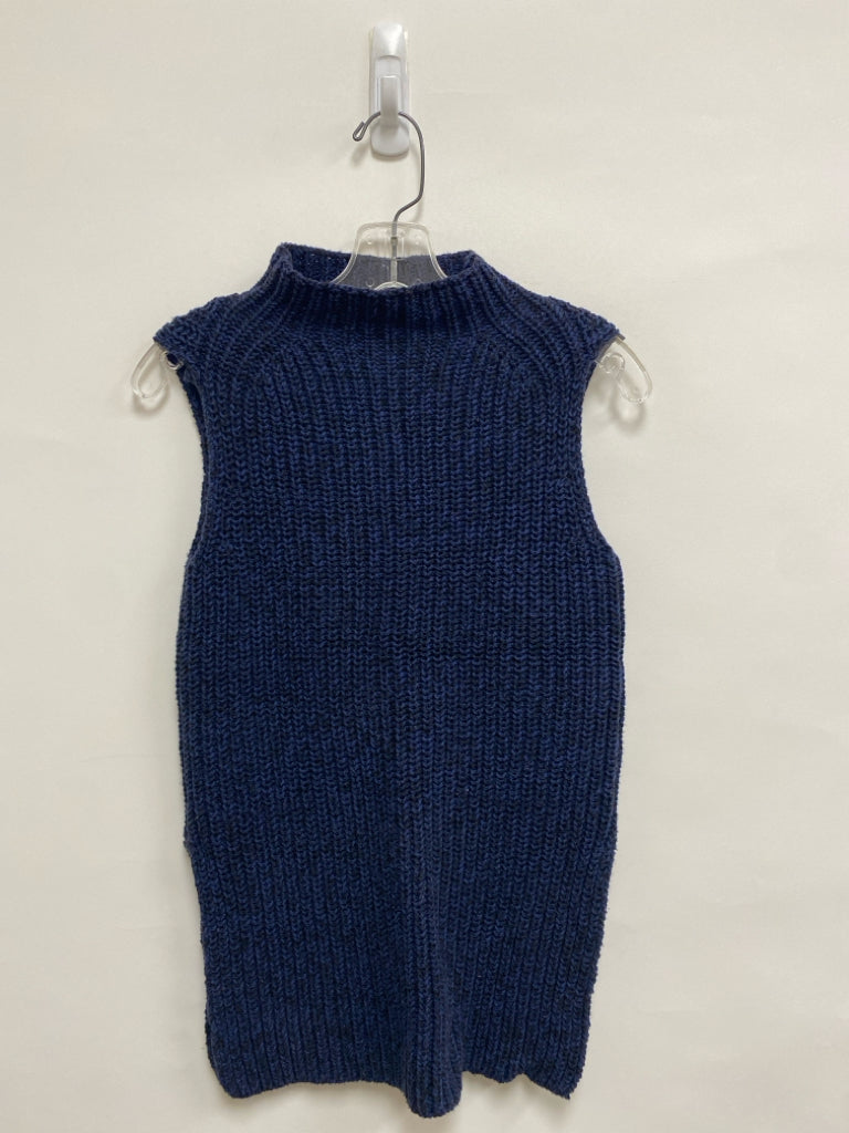 Ann Taylor Size XXSP Blue/Black Heather Sleeveless Petite Sweater