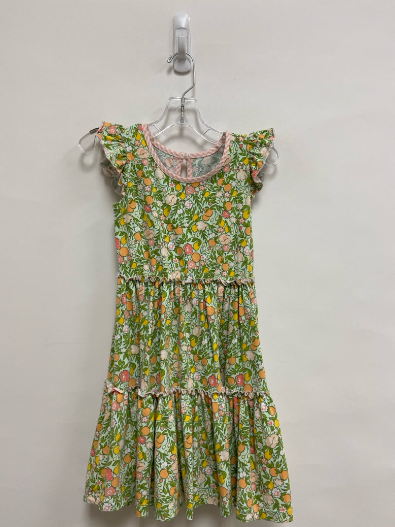 SIZE 5/6 Green Orange/Pink Flowers Sleeveless Girl&