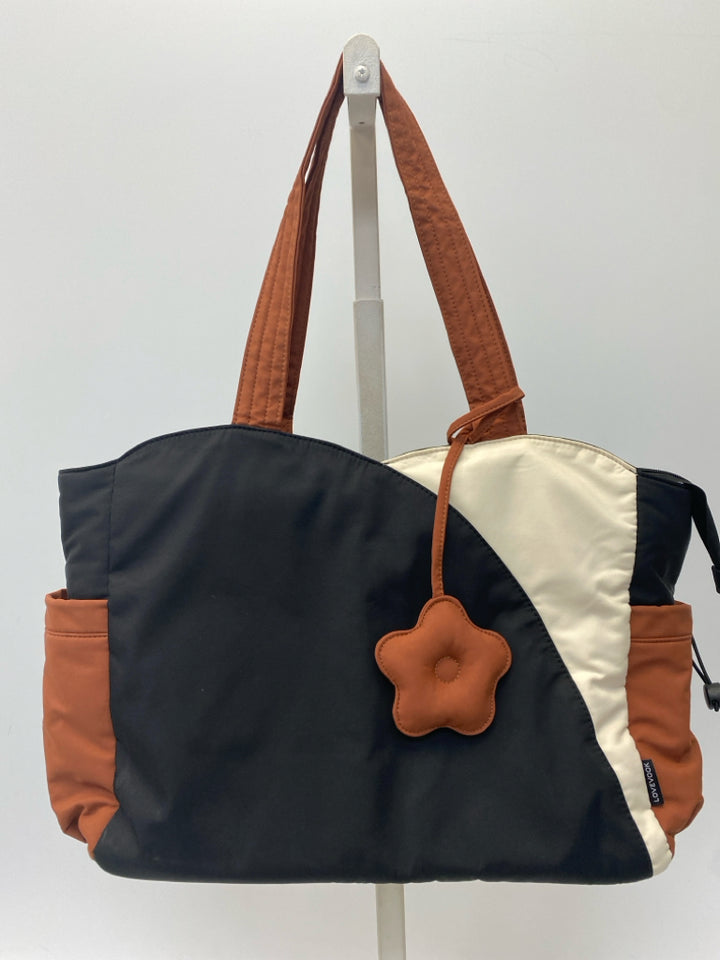 Lovevook Black/Cream Black Nylon Tote Bag