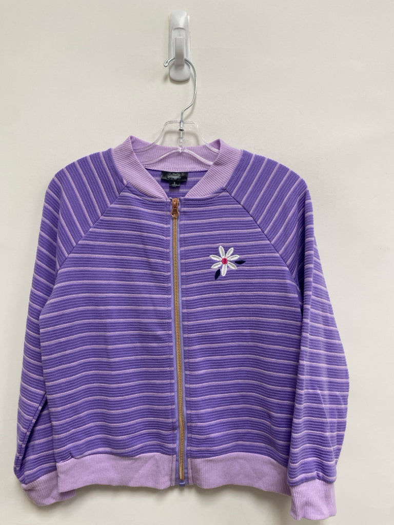 NWT SIZE 6 Purple Stripe Zip Down Girl&