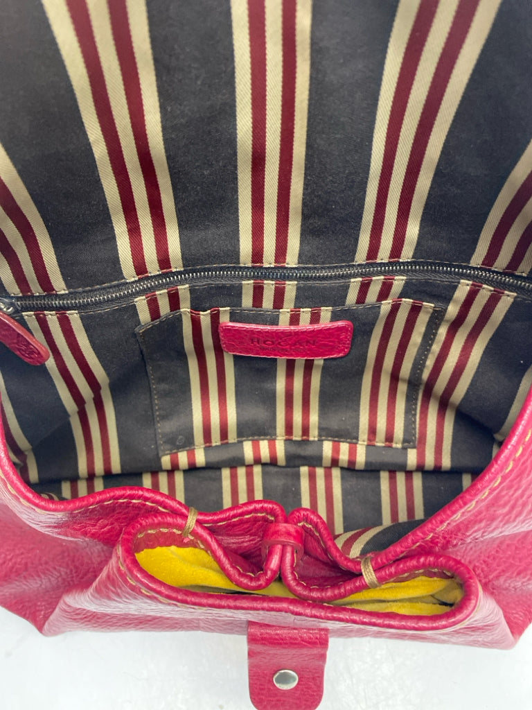 Hogan Dark Raspberry Leather Handbag