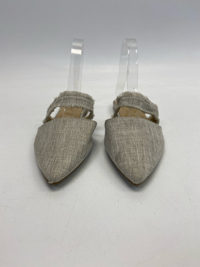Size 9 Tan Fringe Mules