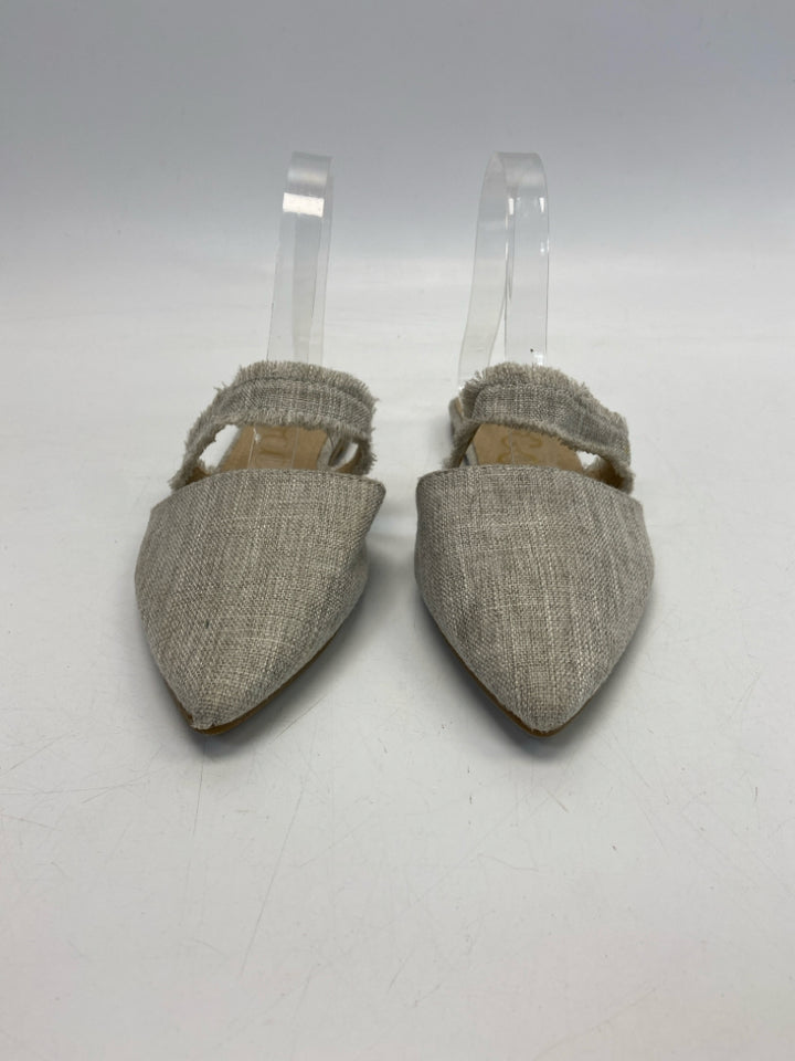 Size 9 Tan Fringe Mules