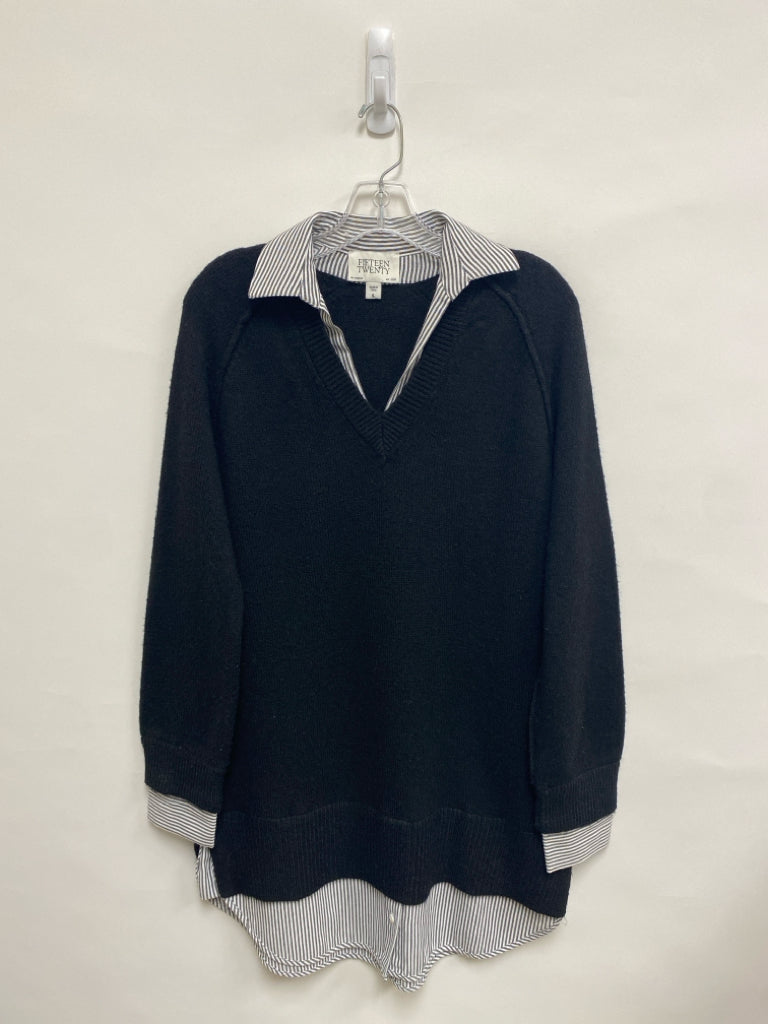 FIFTEEN TWENTY Size S Black Stripes Overlay Ladies Dress