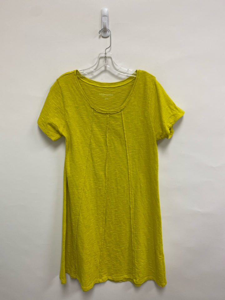 Soft Surroundings Size M Chartreuse Cotton Ladies Dress