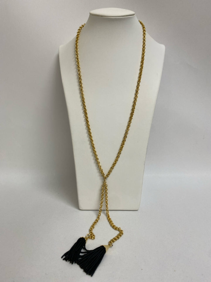 Molly Beads Gold Color Black Chain Necklace