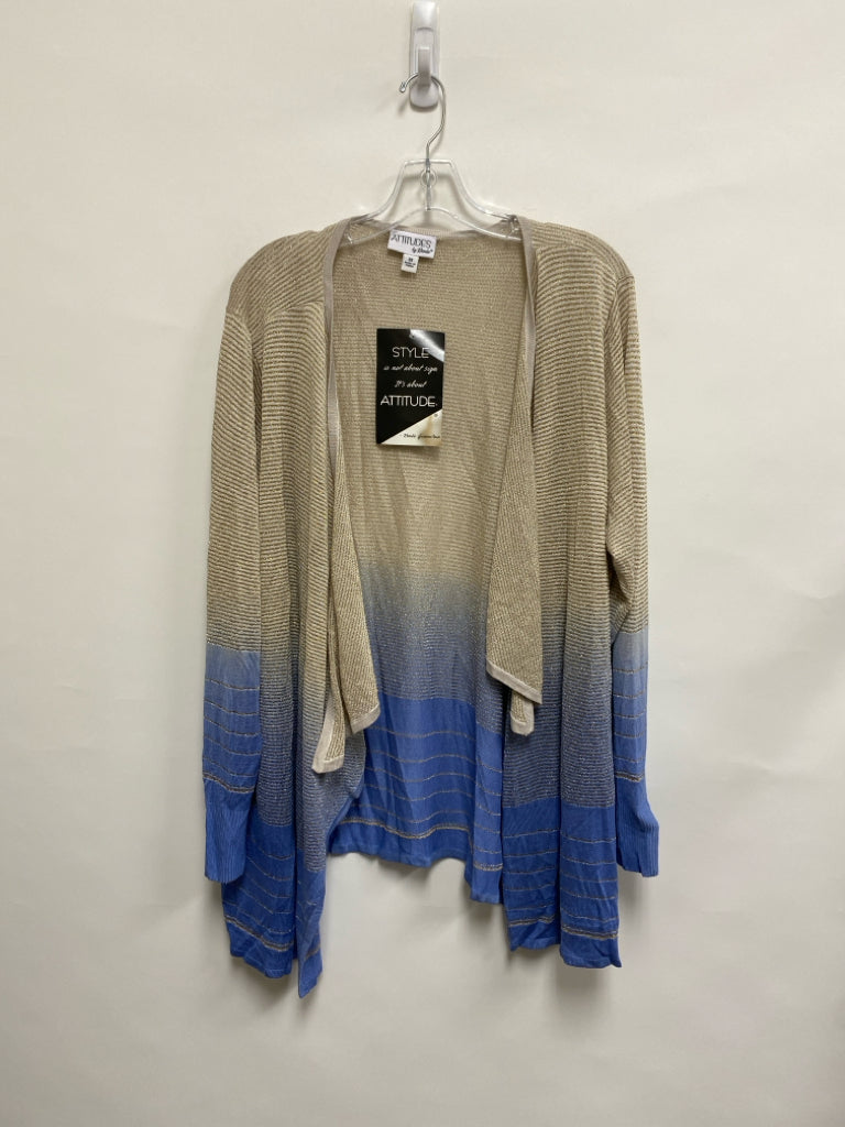 NWT Gold Blue Striped Drape Plus Size Sweater