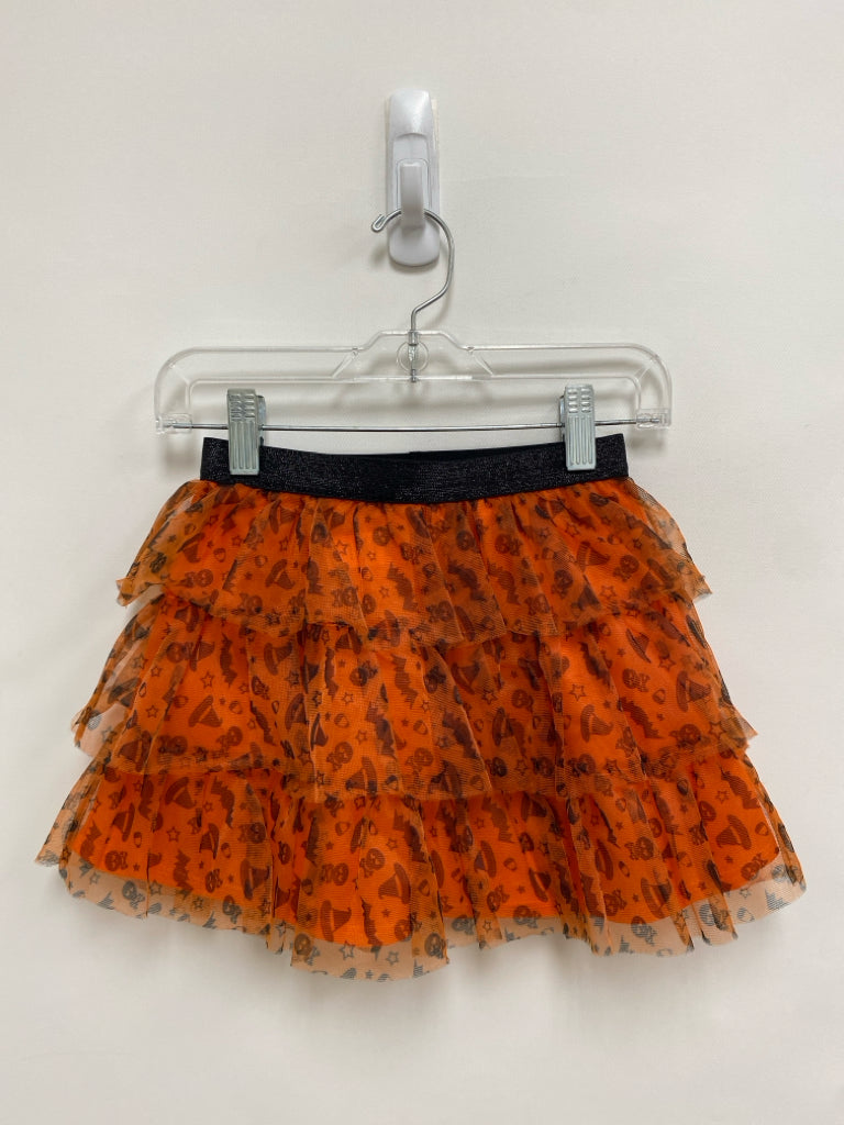SIZE 4T Orange Black Halloween Tulle Girl&
