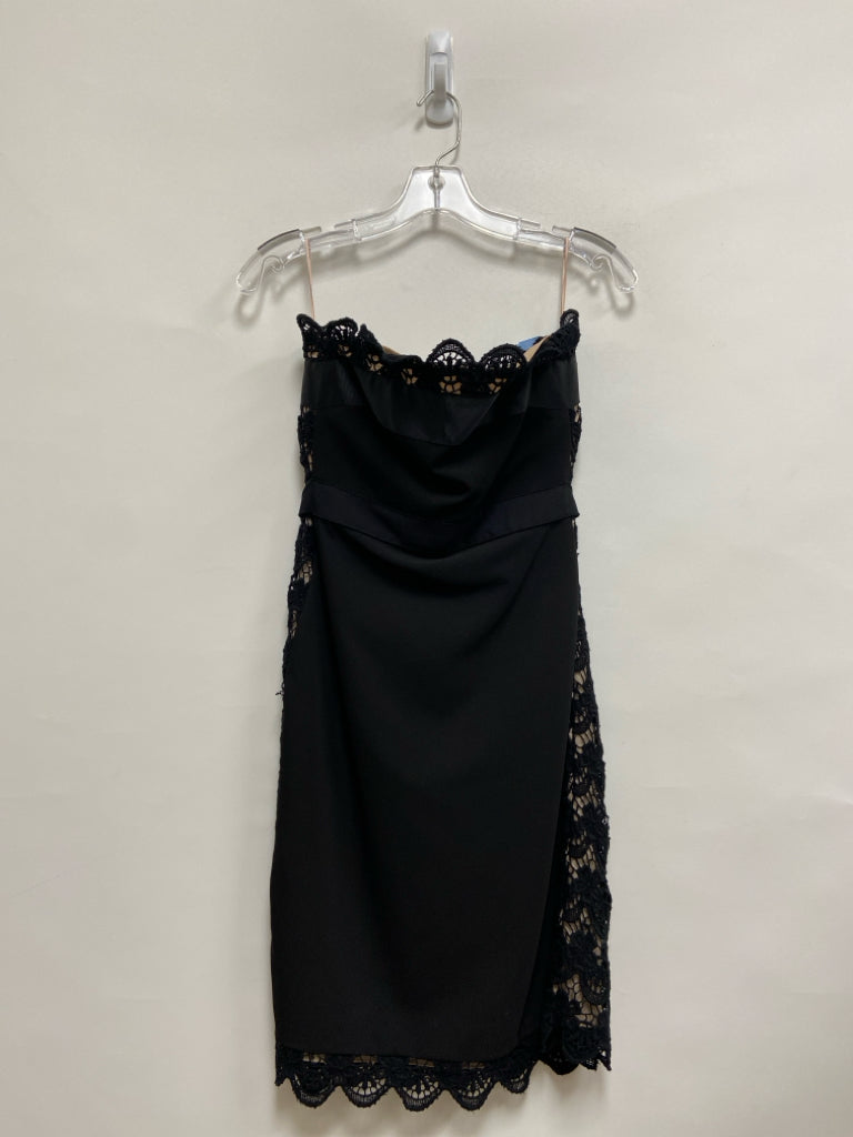 Size 4 Black Nude Strapless Crochet Ladies Dress