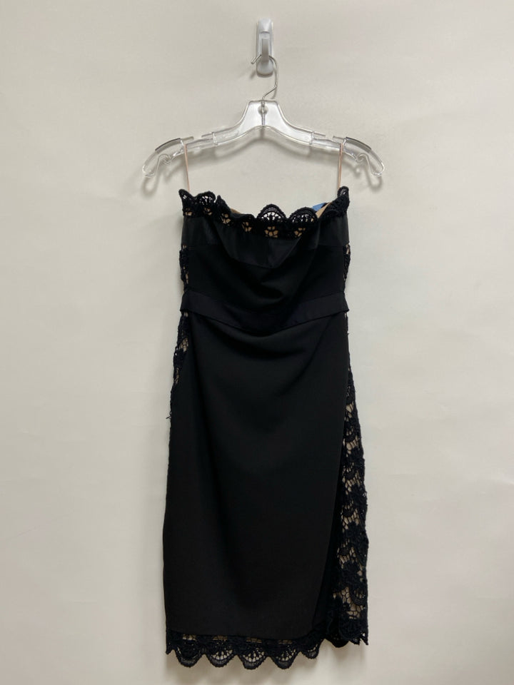 Size 4 Black Nude Strapless Crochet Ladies Dress