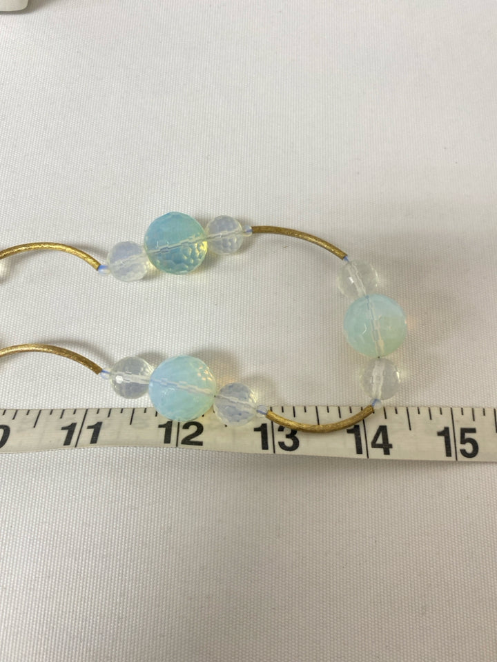 Gold Color Iridescent Beaded Necklace