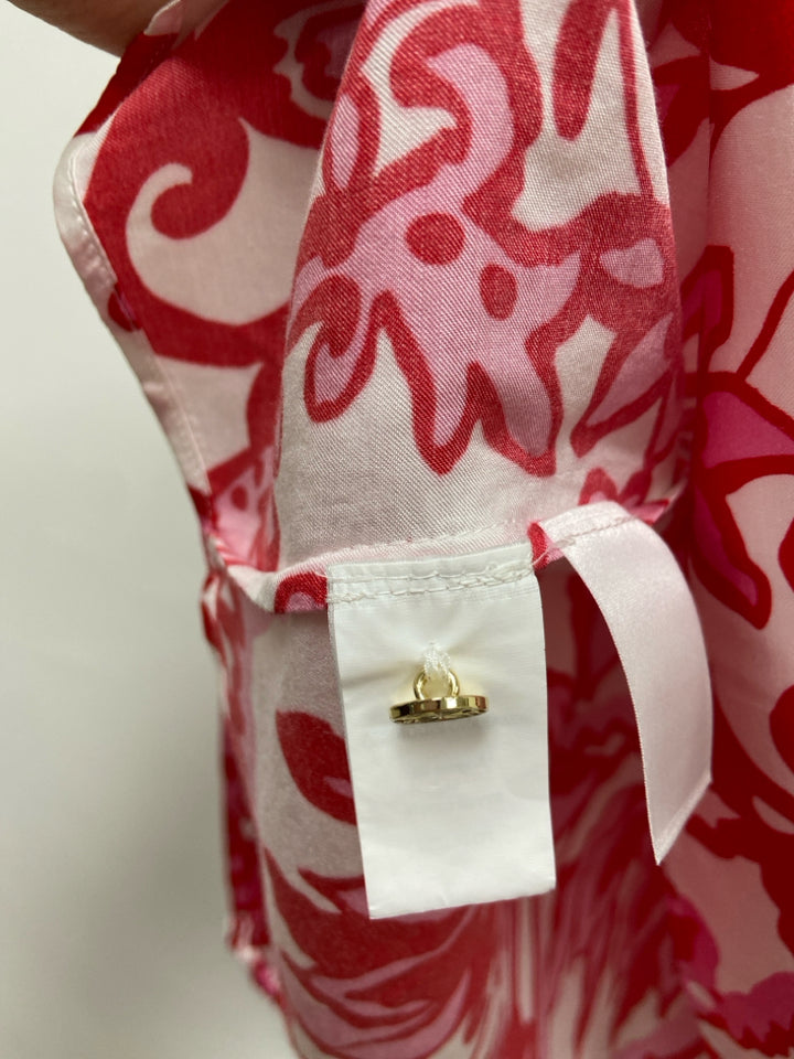 NWT LILLY PULITZER Size L White Red/Pink Floral Ladies Top