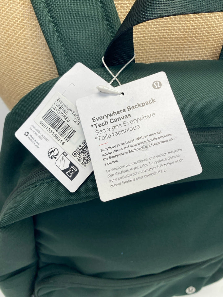 NWT Lululemon Dark Green Backpack