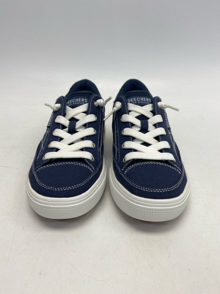 Skechers  Size 7 Navy White Lace-up Fabric Sneakers