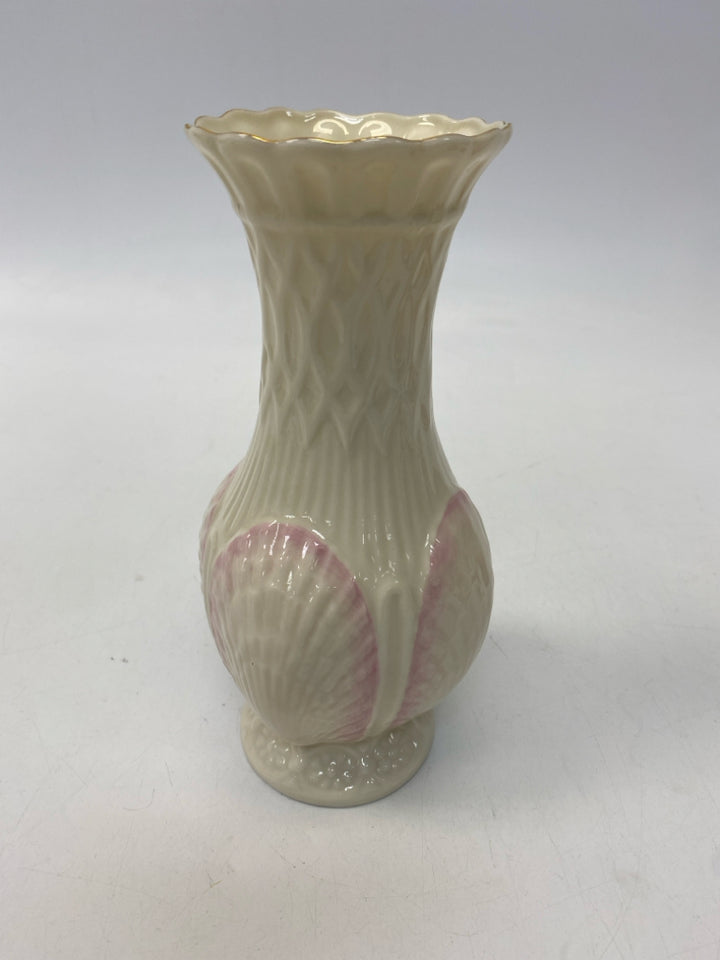 Cream Pink Shells Vase