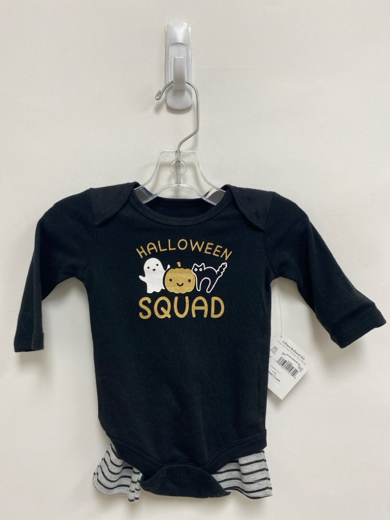 NWT way to celebrate SIZE 0-3M Black White/Gold Halloween Girl&