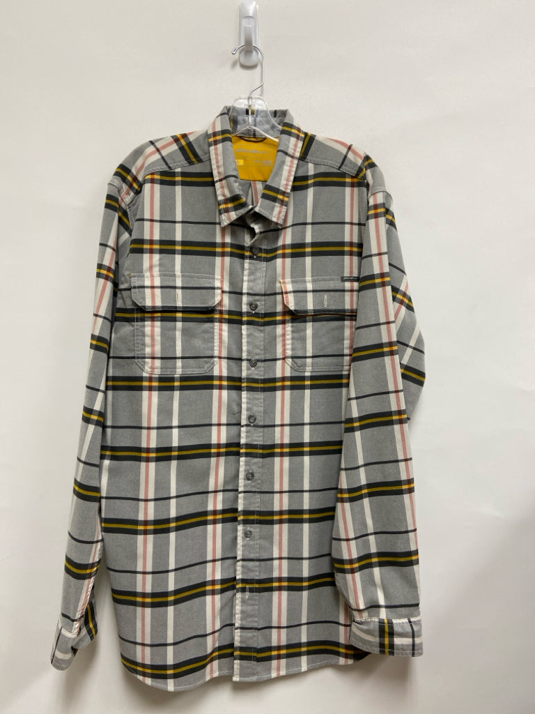 Eddie Bauer Size XLT Gray/White Red/Yellow Plaid Men&