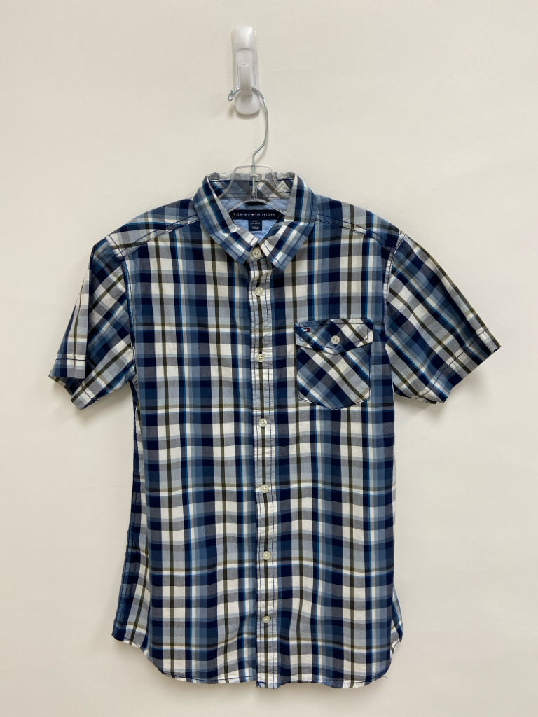 Tommy Hilfiger SIZE 16/18 Navy/white Blue/Black Plaid Boy&