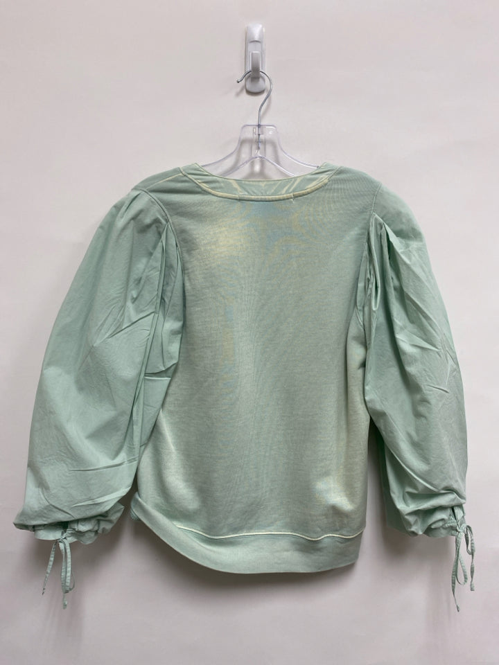 Marie Oliver Size S Faded Mint Green Puff Sleeve Ladies Top