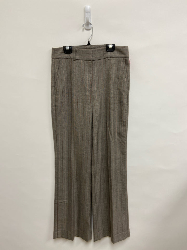 WHBM Size 4 Taupe Coral/Brown Pinstripe Wide Leg Ladies Pants