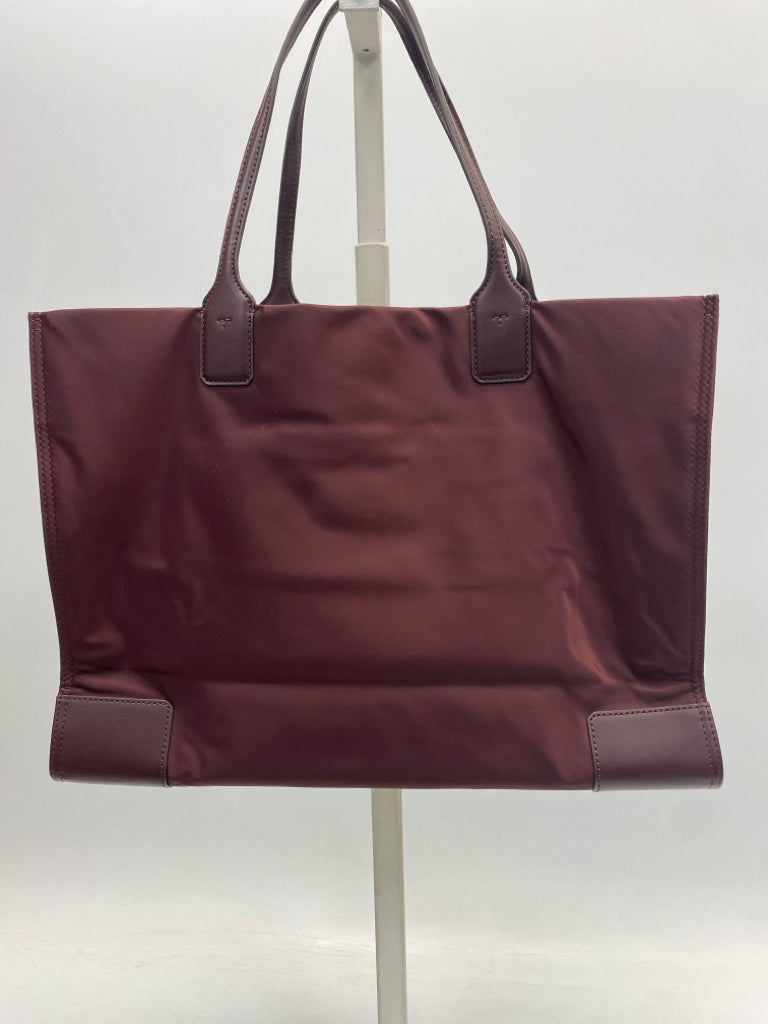 Tory Burch Burgundy Nylon Tote Bag