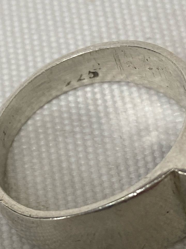 Blue Silver Square Ring