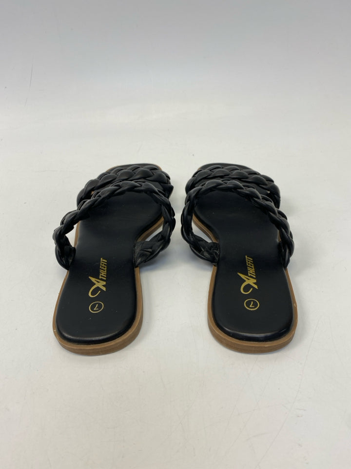 Size 7 Black Braided Sandals