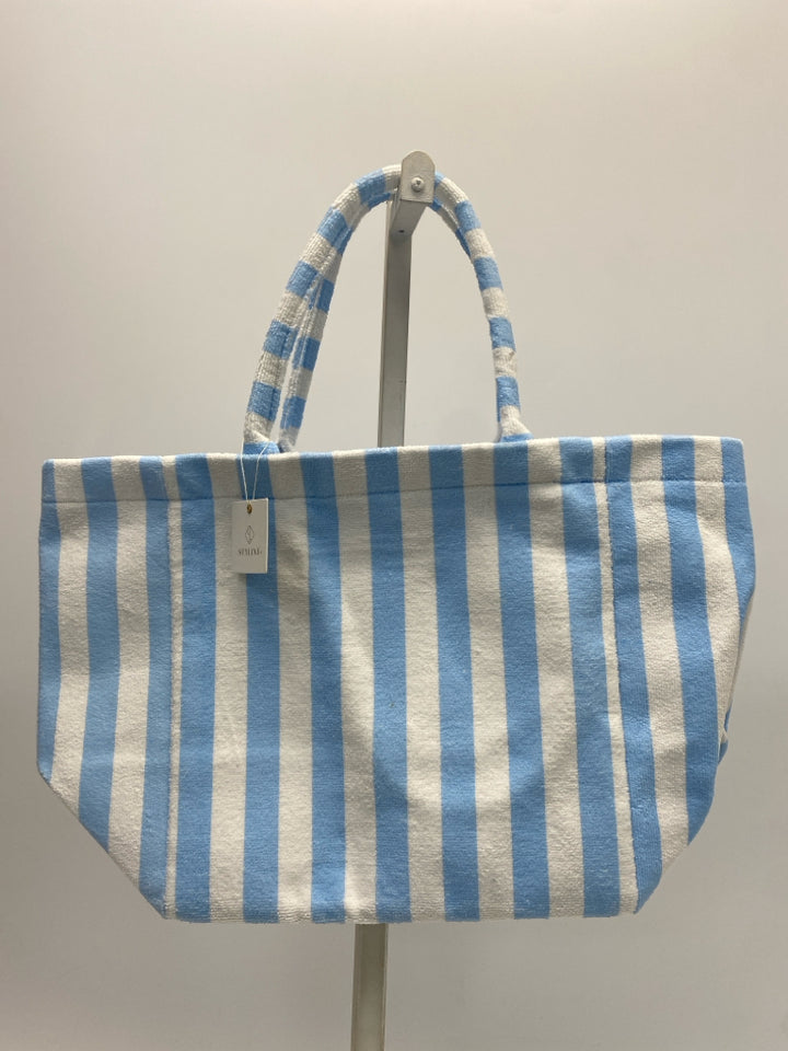 NWT White Blue Stripe(s) Tote Bag