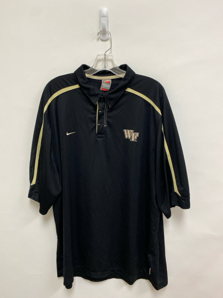 Nike Size XXL Black Gold Wake Forest Polo Men&