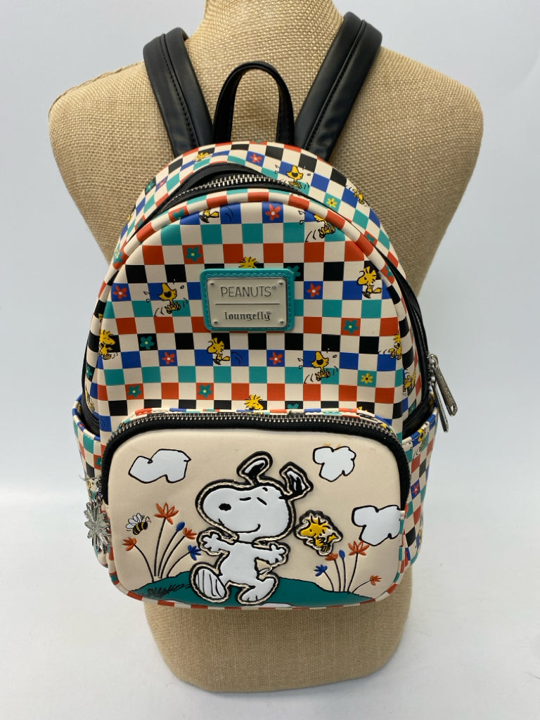 Loungefly Cream Multi-Color Snoopy Backpack
